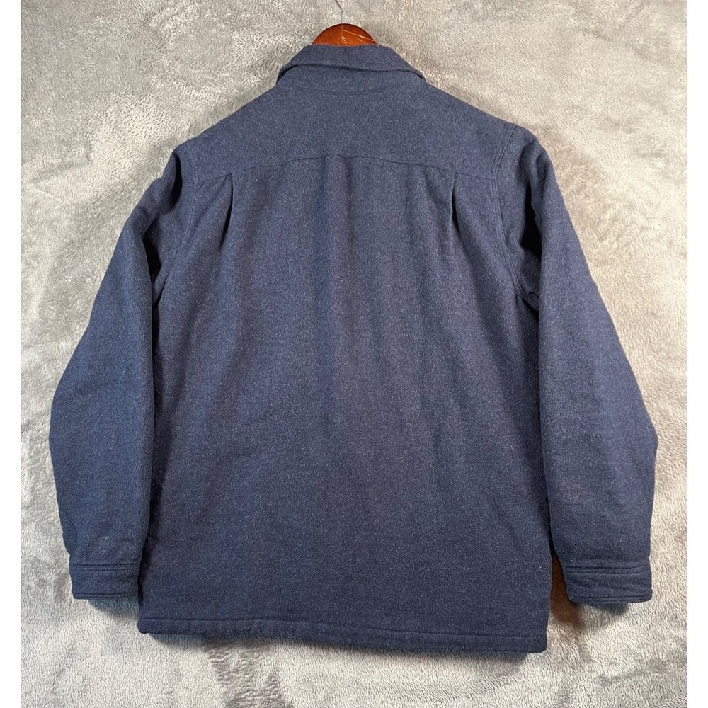 Patagonia Insulated Fjord Flannel Jacket Mens Large Navy Blue Shacket 27640 - Picture 2 of 11